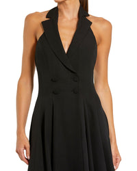 Mac Duggal Halter Neck Blazer Midi Dress