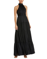 Mac Duggal Tie Halter Neck Tiered Gown