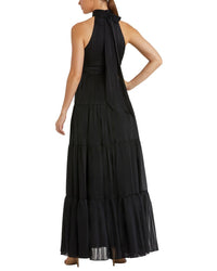 Mac Duggal Tie Halter Neck Tiered Gown