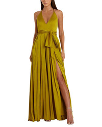 Mac Duggal Halter Neck Charmeuse Gown