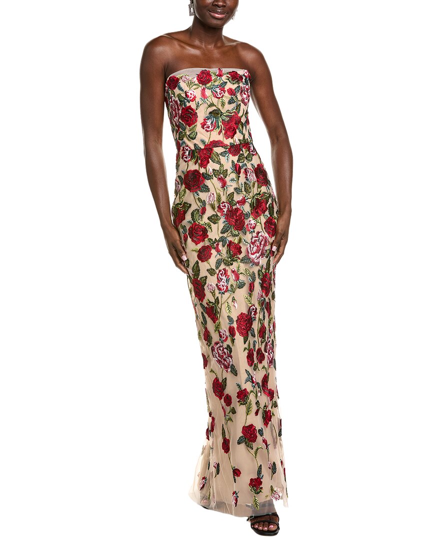 Marchesa Notte Roses Tulle Gown