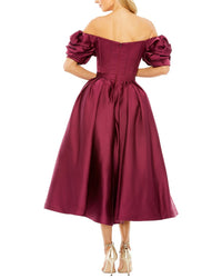 Mac Duggal Off The Shoulder Tea Length Dress