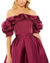 Mac Duggal Off The Shoulder Tea Length Dress
