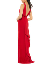 Mac Duggal Sleeveless V Neck Jersey Gown