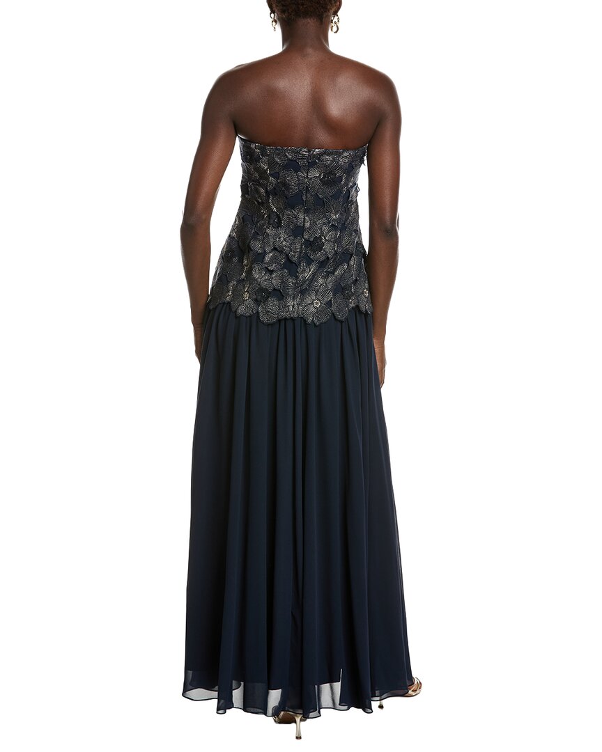 Badgley Mischka Lace Georgette Combo Gown