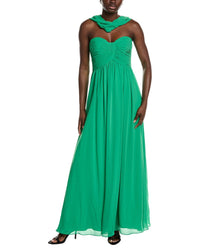 Badgley Mischka Scarf Strapless Gown