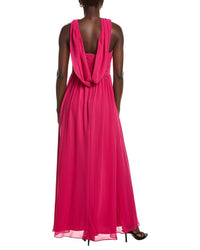 Badgley Mischka Scarf Strapless Gown