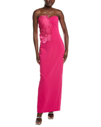 Badgley Mischka Flower Applique Gown