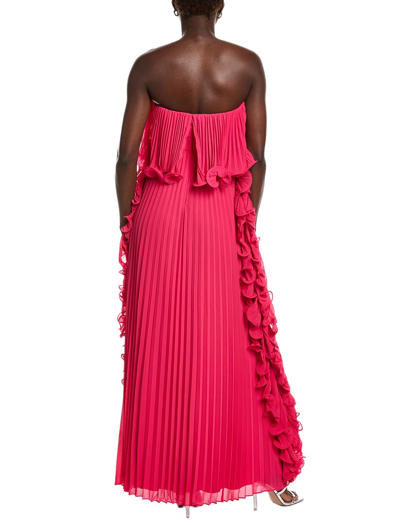 Badgley Mischka Octo Ruffle Pleated Gown