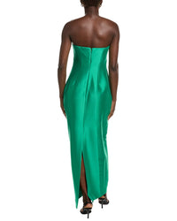 Badgley Mischka Fold Top Strapless Gown