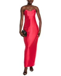 Badgley Mischka Fold Top Strapless Gown