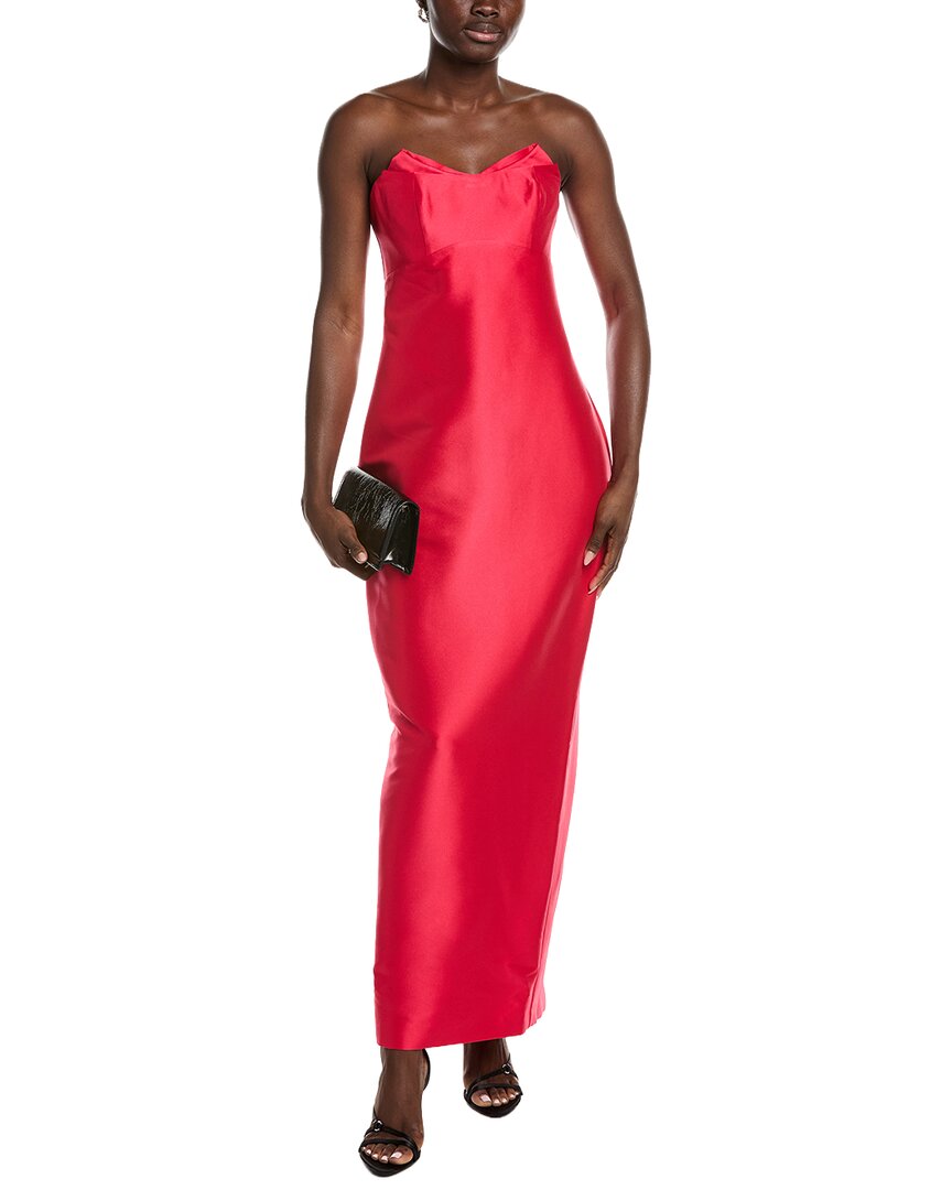 Badgley Mischka Fold Top Strapless Gown