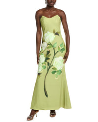 Badgley Mischka Strapless Placement Gown