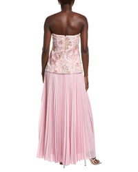 Badgley Mischka Bead Pleated Combo Gown