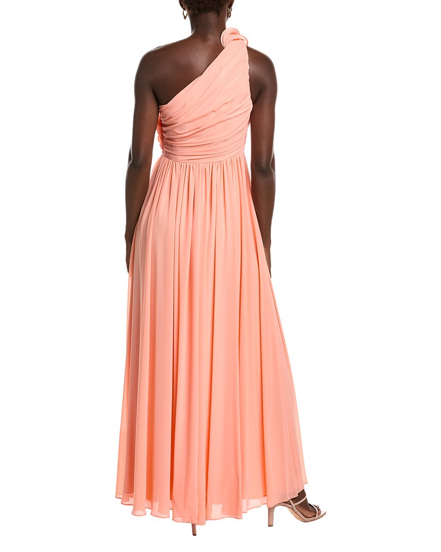 badgley mischka one shoulder dress Badgley Mischka Draped One-Shoulder Chiffon Gown
