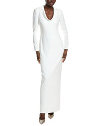 Badgley Mischka Tuxedo Scoop Neck Gown