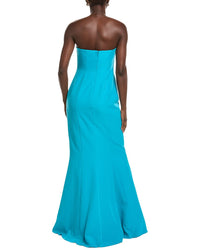 Rene Ruiz Strapless Scoop Neck Column Gown