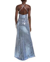 Rene Ruiz Draped Cowl Neckline Gown