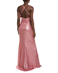 Rene Ruiz Draped Cowl Neckline Gown