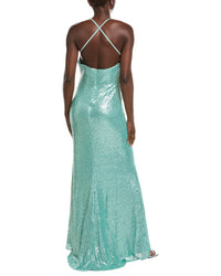 Rene Ruiz Draped Cowl Neckline Gown