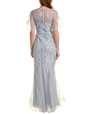 Teri Jon By Rickie Freeman Beaded Embellished Gown