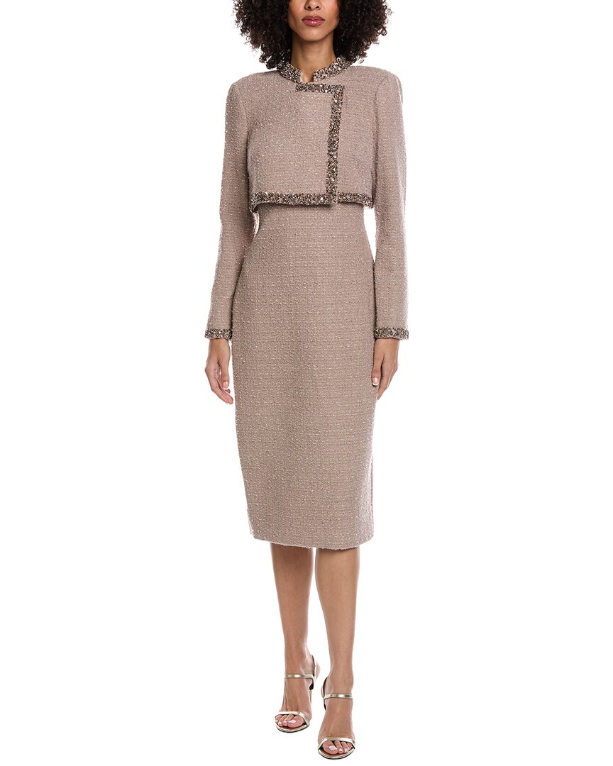 Badgley Mischka Tweed Sheath Dress