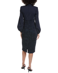 Badgley Mischka Ruched Midi Dress