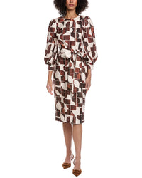Badgley Mischka Belted Midi Dress