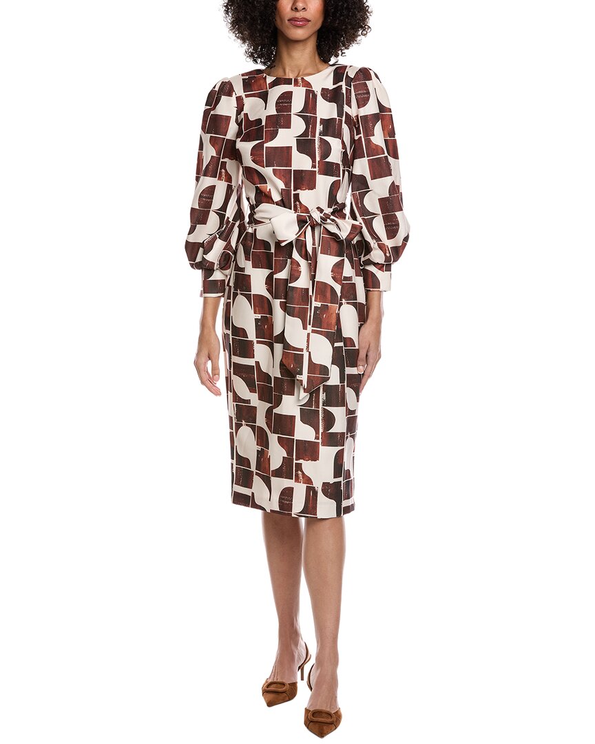 Badgley Mischka Belted Midi Dress