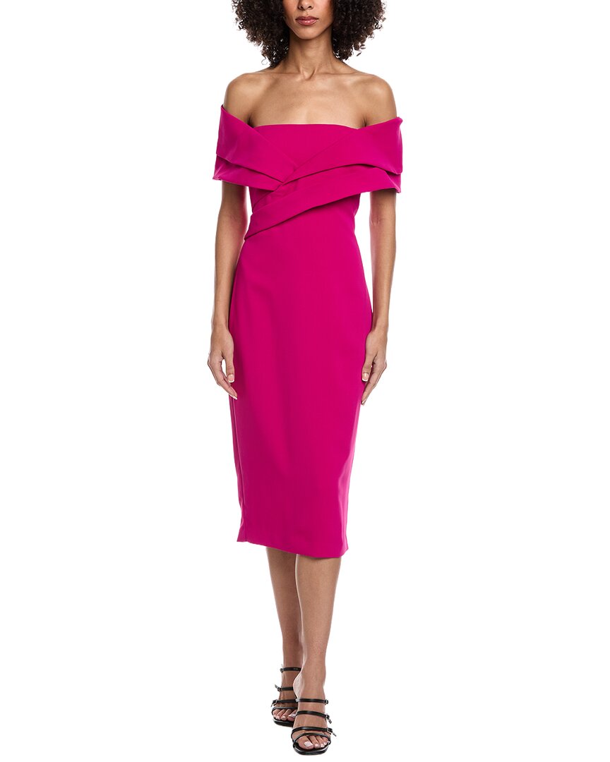 Badgley Mischka Off-Shoulder Sheath Dress