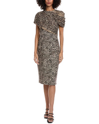 Badgley Mischka Draped Midi Dress