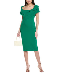 Badgley Mischka Off-Shoulder Sheath Dress
