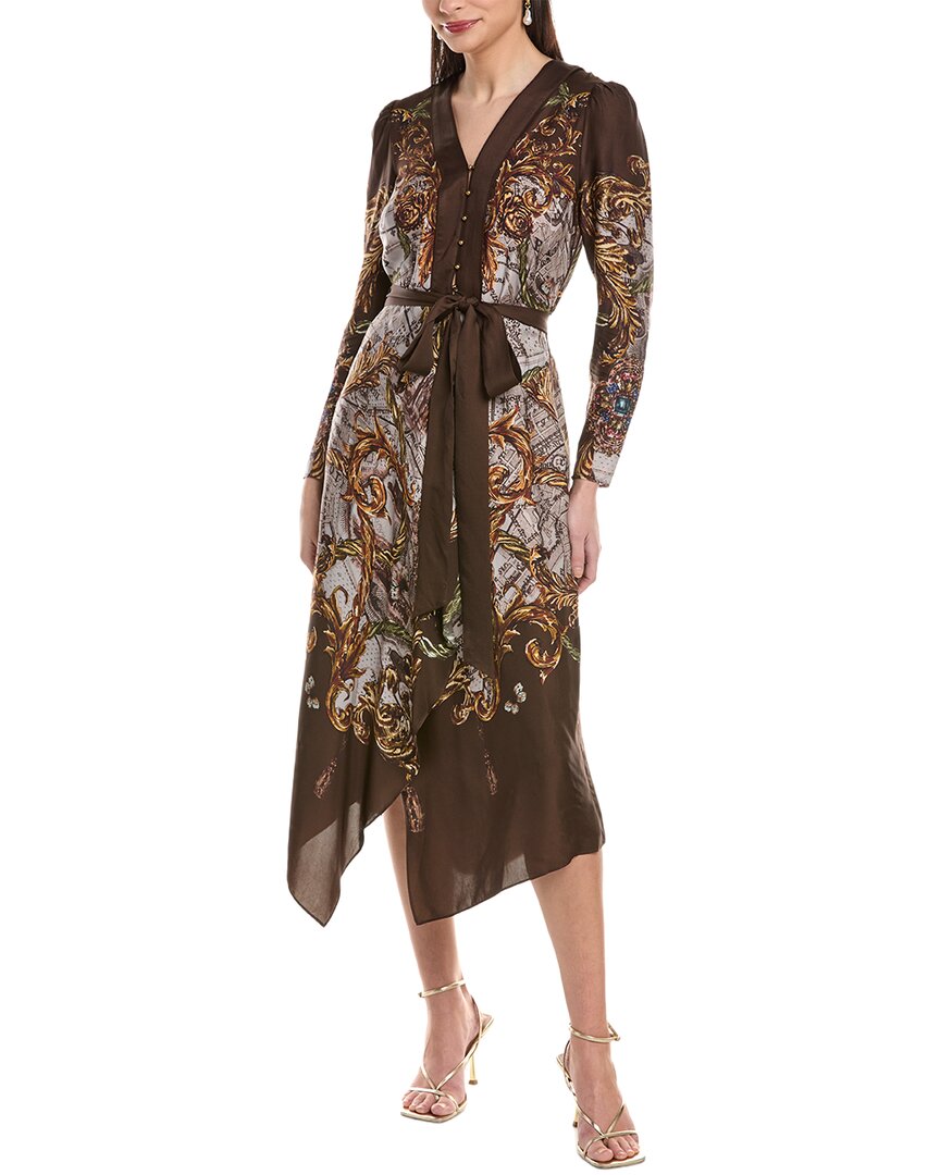 Marchesa Rosa Twill Midi Dress