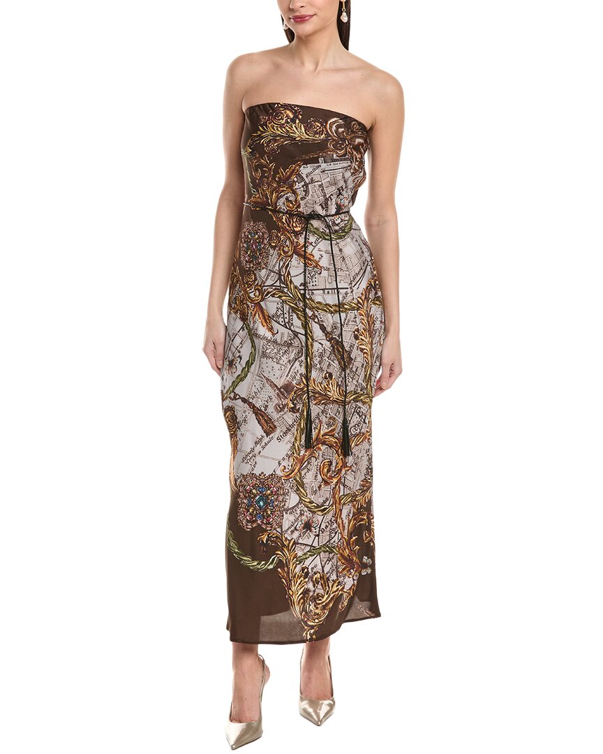 Marchesa Rosa Strapless Twill Midi Dress