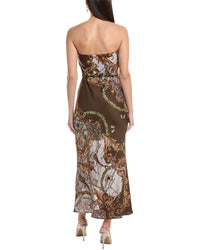 Marchesa Rosa Strapless Twill Midi Dress