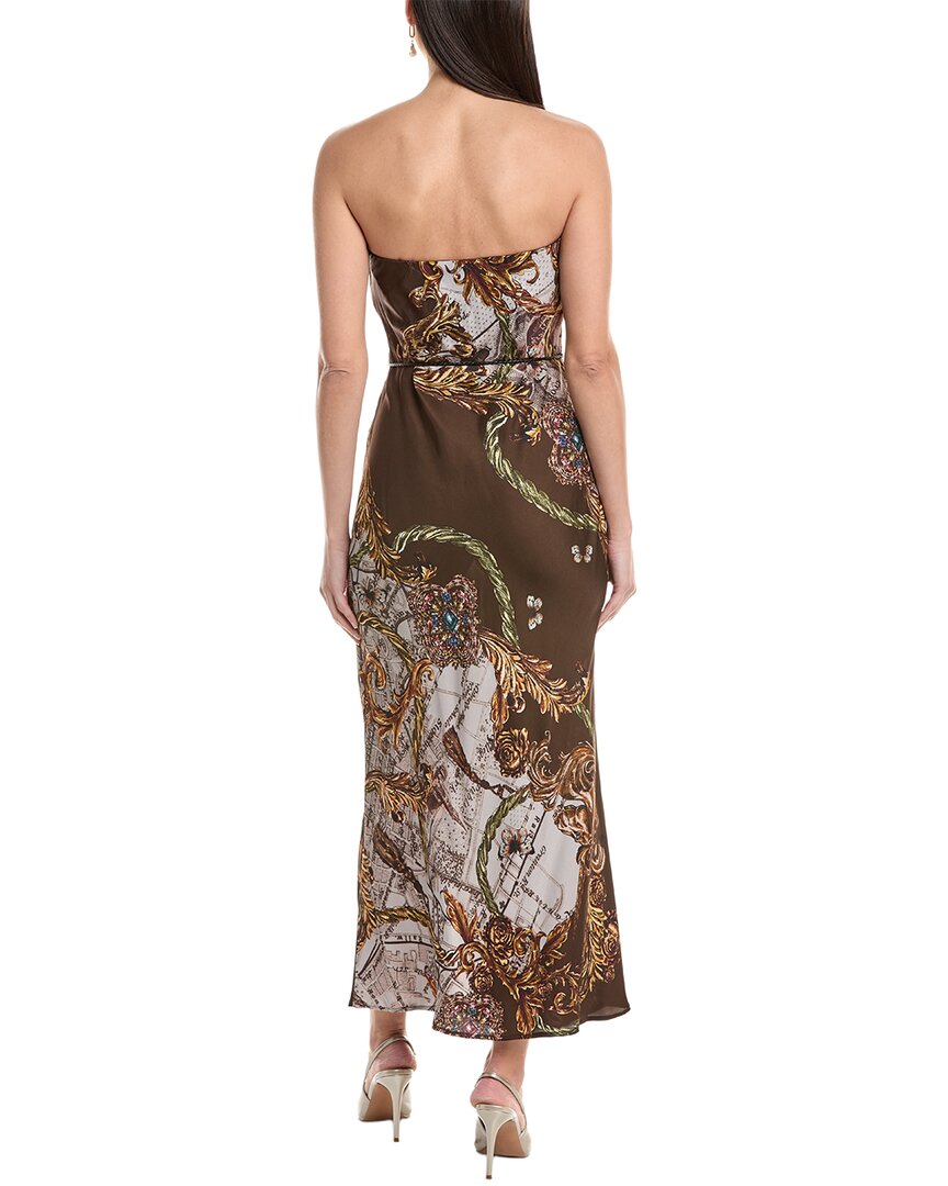 Marchesa Rosa Strapless Twill Midi Dress