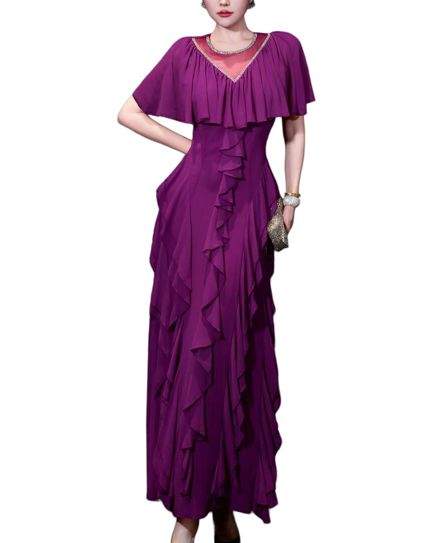 Burryco Purple Solid Maxi Dress
