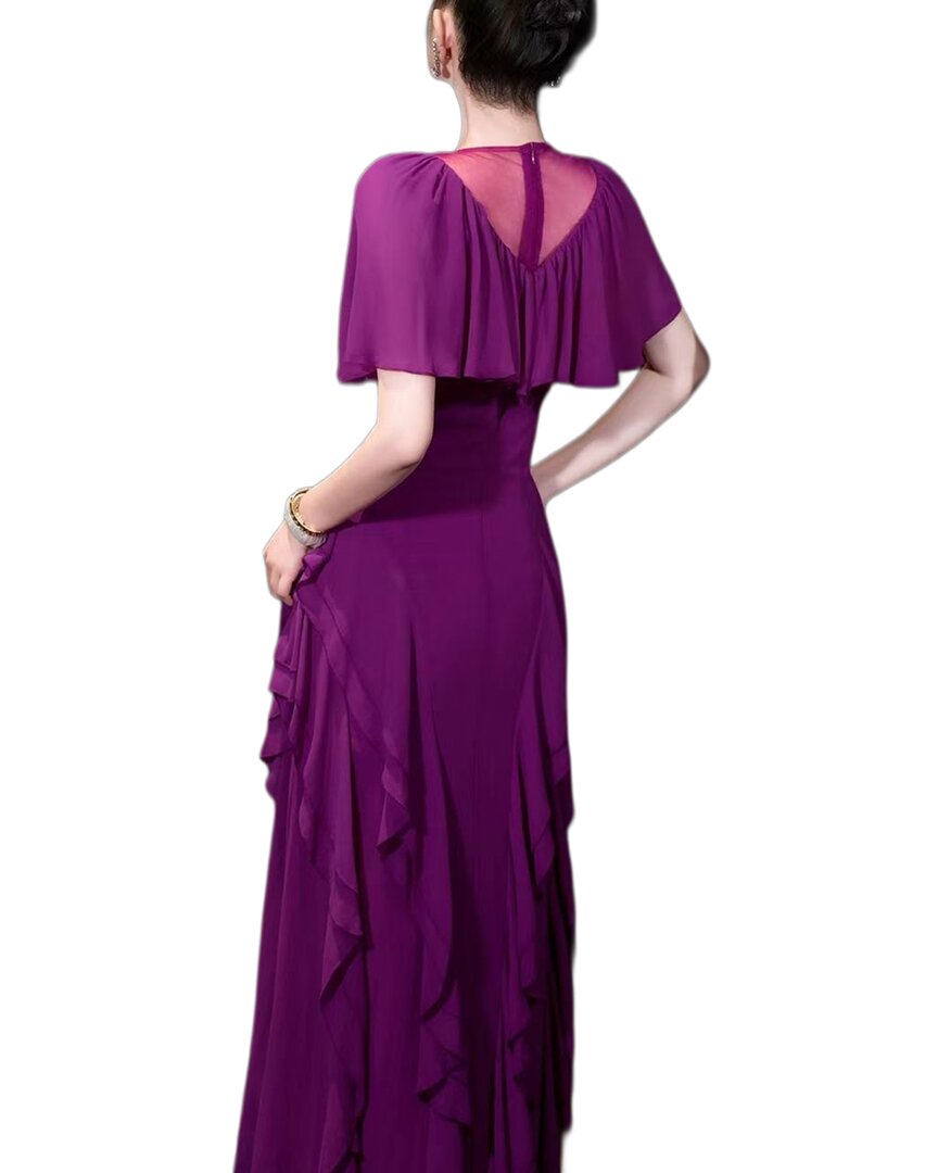 Burryco Purple Solid Maxi Dress