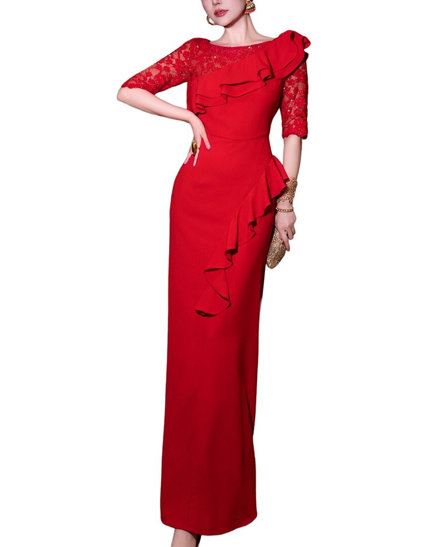 Burryco Red Solid Maxi Dress Bluefly Burryco Red Solid Maxi Dress Bluefly