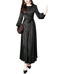 Burryco Black Solid Maxi Dress