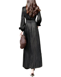 Burryco Black Solid Maxi Dress