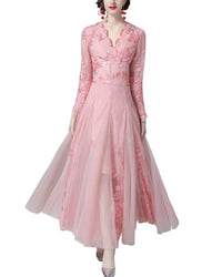 Burryco Pink Solid Maxi Dress