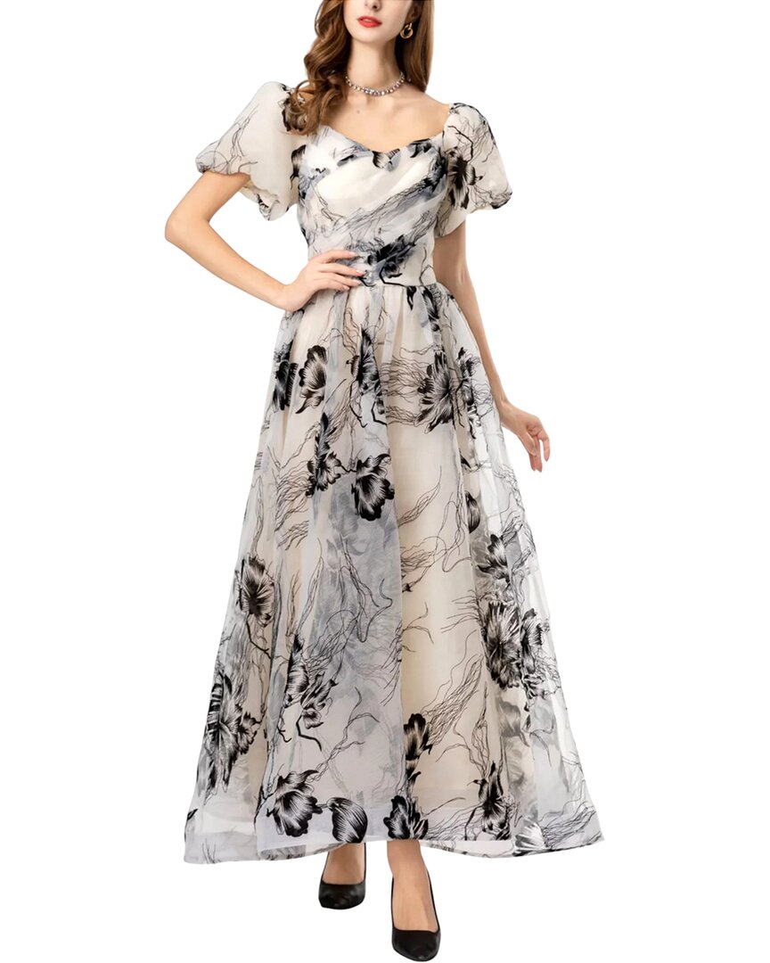 Burryco White Printed Maxi Dress
