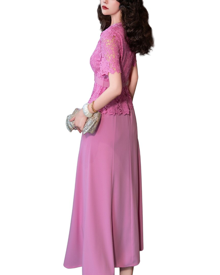 Burryco Red Solid Maxi Dress