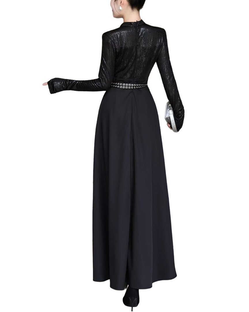 Burryco Black Solid Maxi Dress
