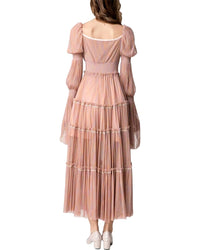 Burryco Pink Solid Maxi Dress