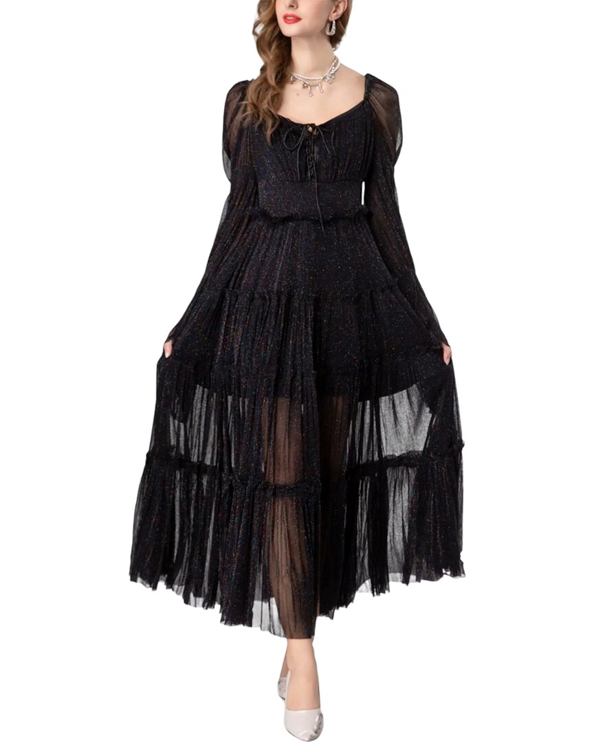 Burryco Black Solid Maxi Dress