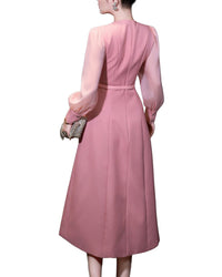 Burryco Pink Solid Midi Dress