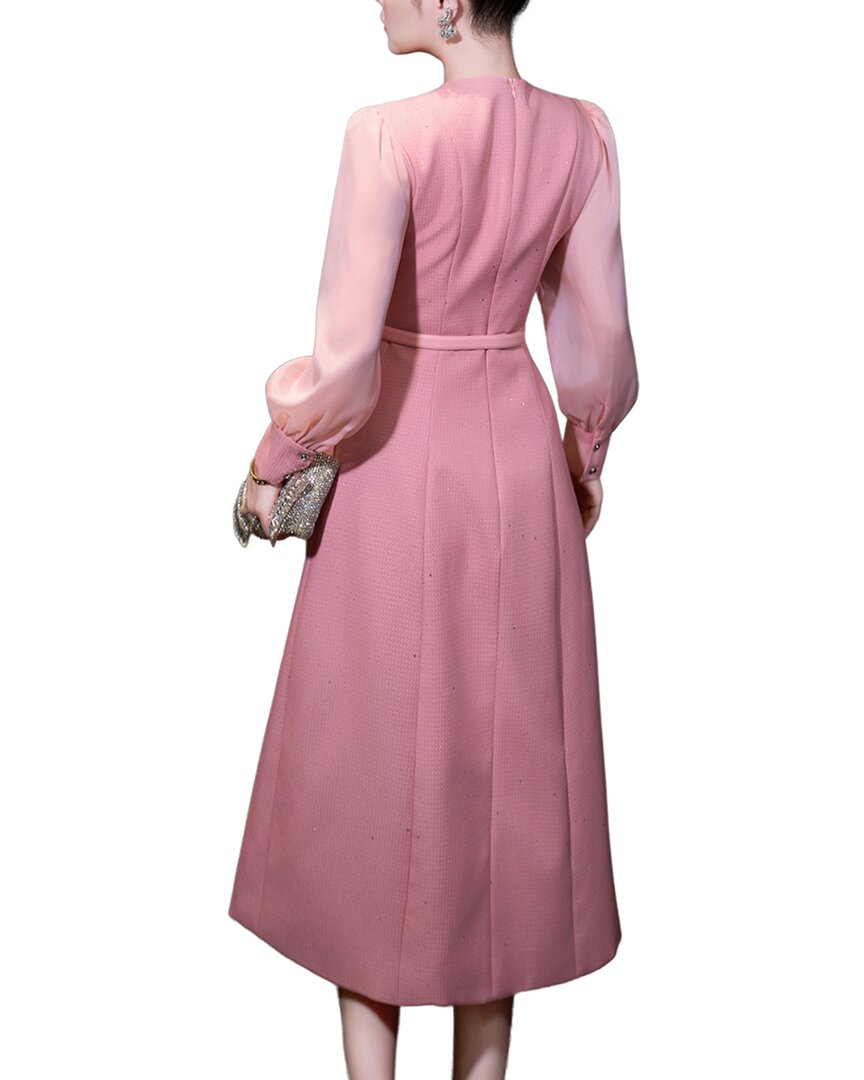 Burryco Pink Solid Midi Dress