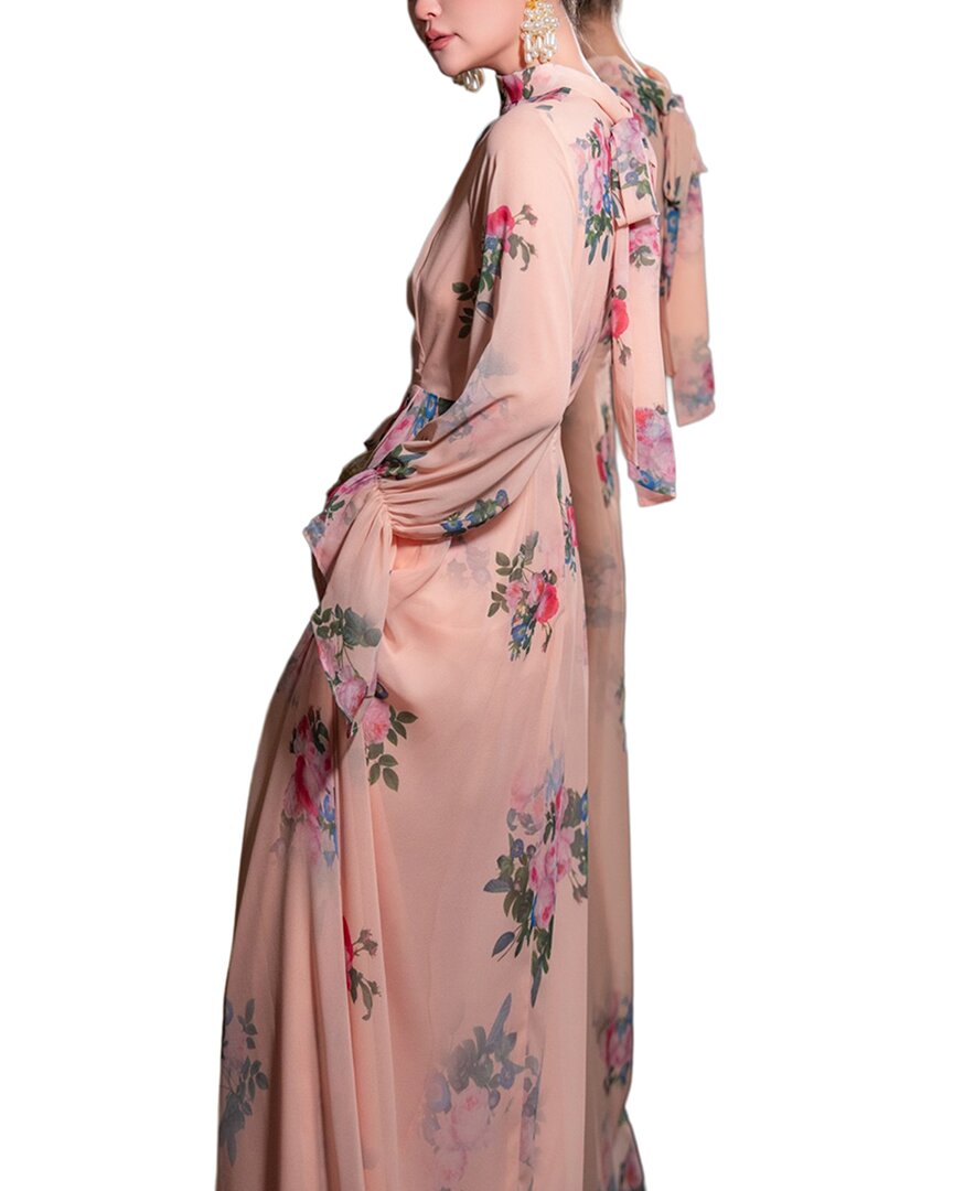 Burryco Pink Printed Maxi Dress